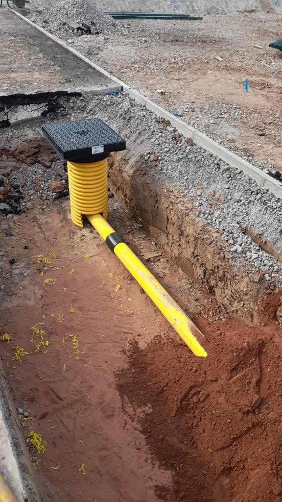 Gas pipe in trench