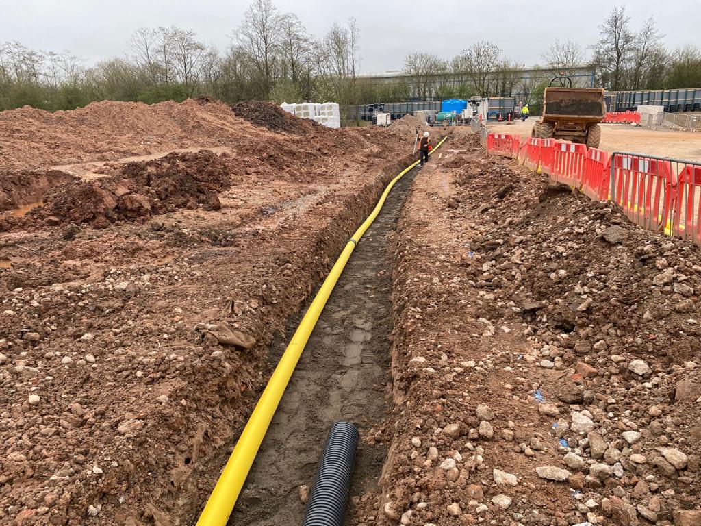 gas pipe in a trench