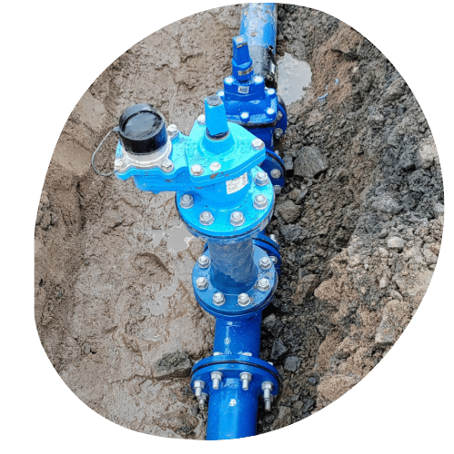 water pipe in a trench