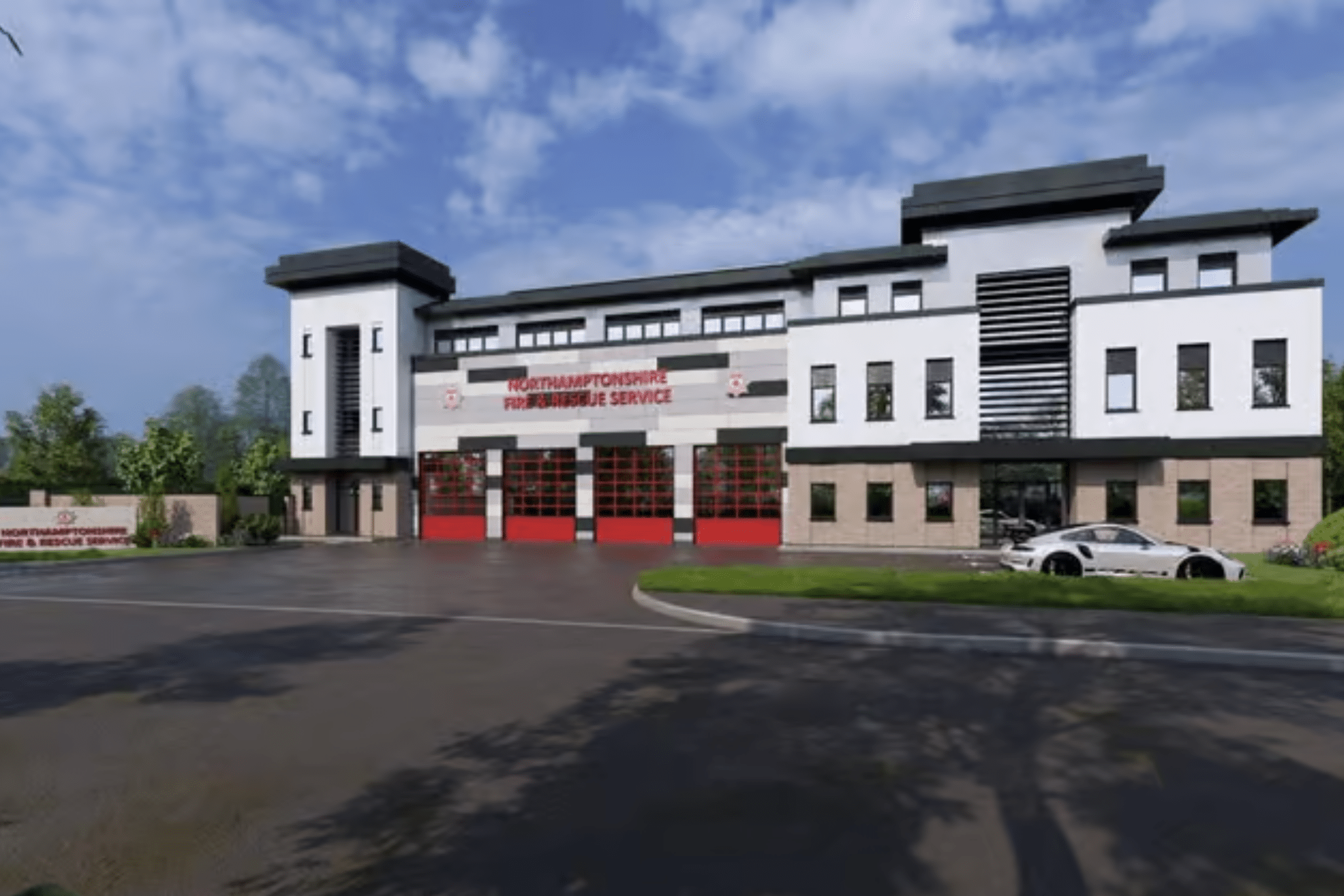 Planned redevelopment of the new Wellingborough police and fire hub with utility upgrades including a 785 kVA electric connection and non‑standard water connection